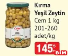 CEM KIRMA YEŞİL ZEYTİN 1 KG